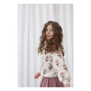 Lililotte - Cardigan Carla Fleurs Organik Pamuk | Ekru