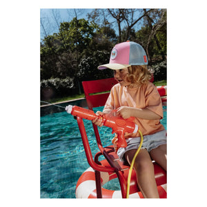 Hello Hossy - Stereo Dog Trucker Hat with Curled Visor Organic Cotton | Pink