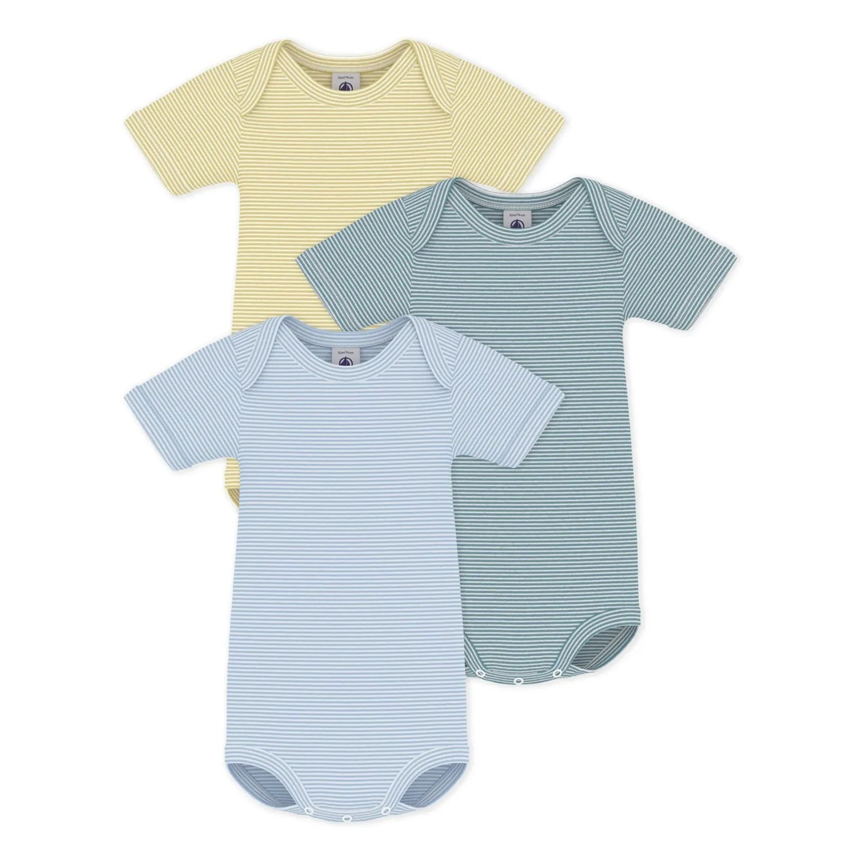 Petit Bateau - 3’lü Çizgili Body Seti | Sarı