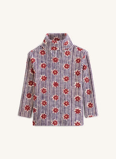 Apaches - Saveri Gestreifter Rollkragenpullover | Marineblau