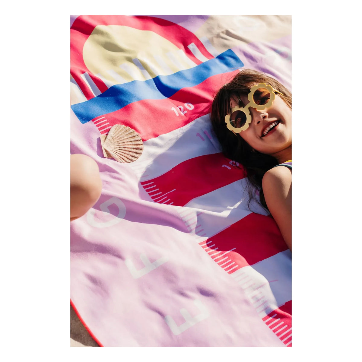 Quut - Toalla de playa de microfibra Phare Cœurs | Rosa