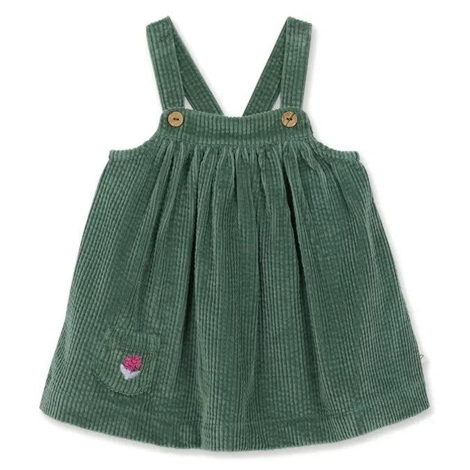 Arsène et Les Pipelettes - Vestido de pana de algodón orgánico | Verde