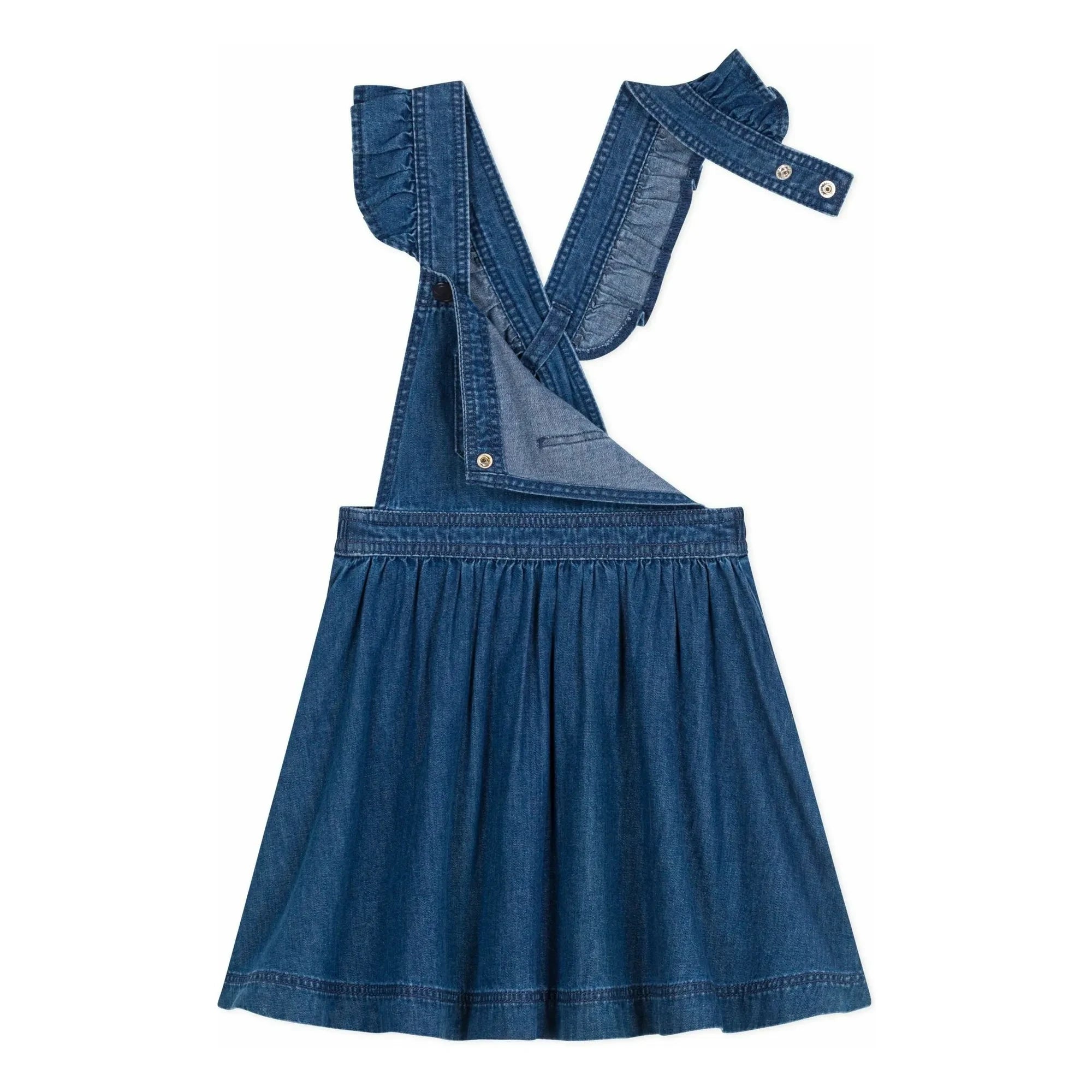 Petit Bateau - Organik Pamuk Denim Salopet Elbise | Denim mavisi
