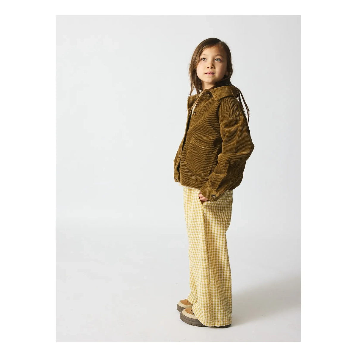 brunobruno nation - Sena Overshirt de terciopelo de algodón orgánico | Mostaza