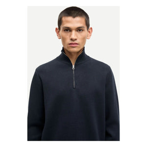 Samsoe Samsoe - Gunan Yarım Fermuarlı Sweatshirt | Koyu Mavi