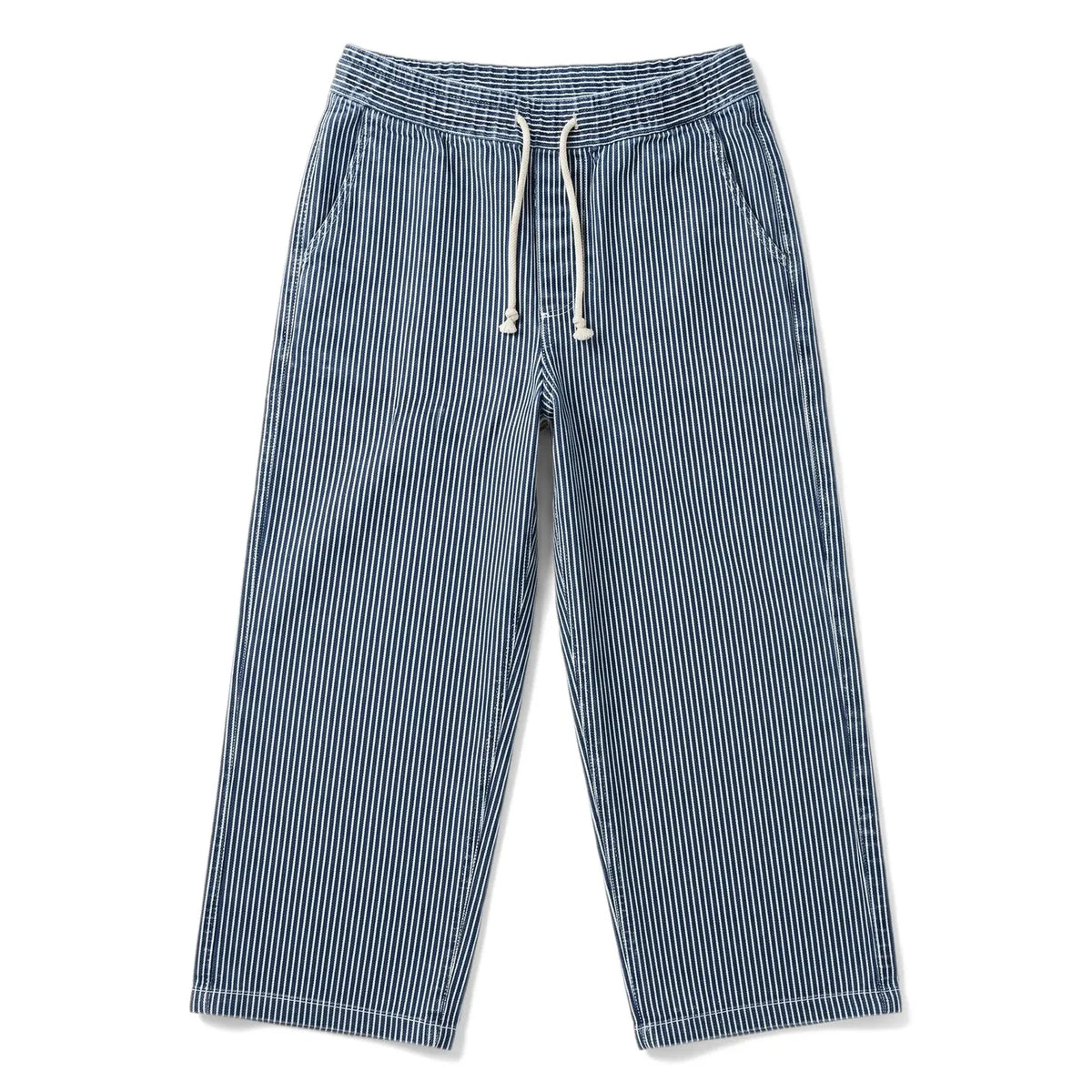 Hundred Pieces - Çizgili Biggy Pantolon | Mavi