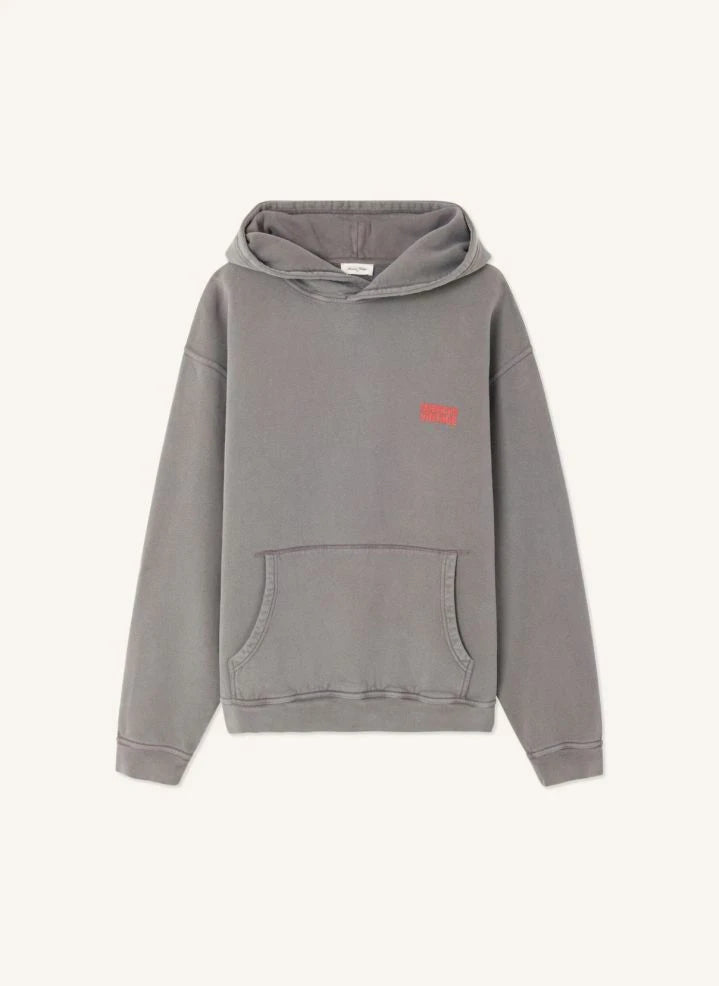 American Vintage - Plizzy Kapüşonlu Sweatshirt | Koyu Gri