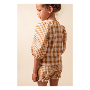birinit - Shorts de Vichy de algodón orgánico | Caramelo