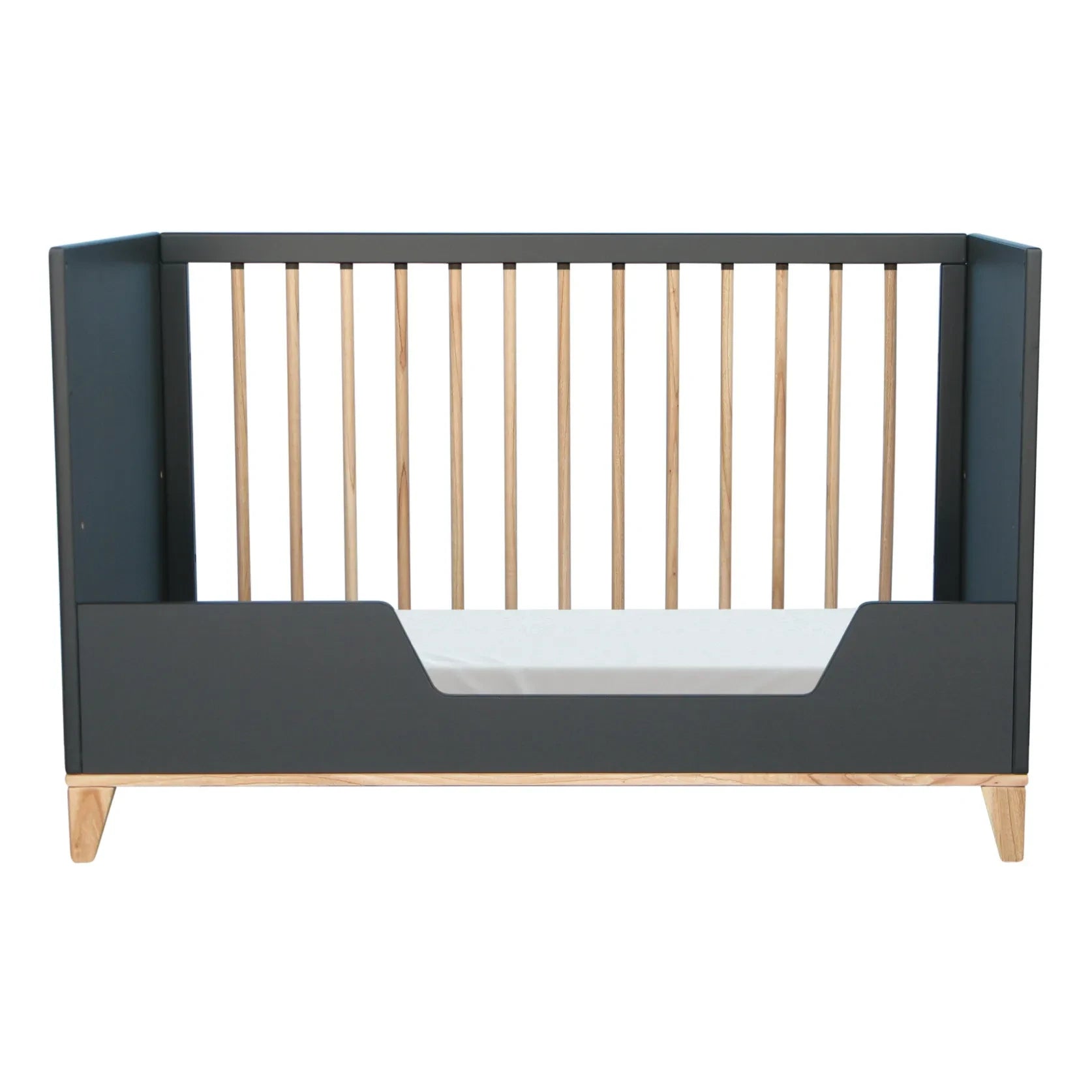 Théo - Nami Cedar and Wicker Weave Baby Bed 60x120cm | Black
