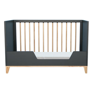 Théo - Nami Cedar and Wicker Weave Baby Bed 60x120cm | Black