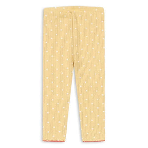 Konges Sløjd - Mallas Minnie Pointelle con lunares, Algodón orgánico | Amarillo