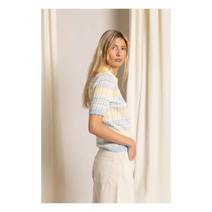 Smallable Woman - Selma gestreiftes Polo-Shirt | Blassgelb