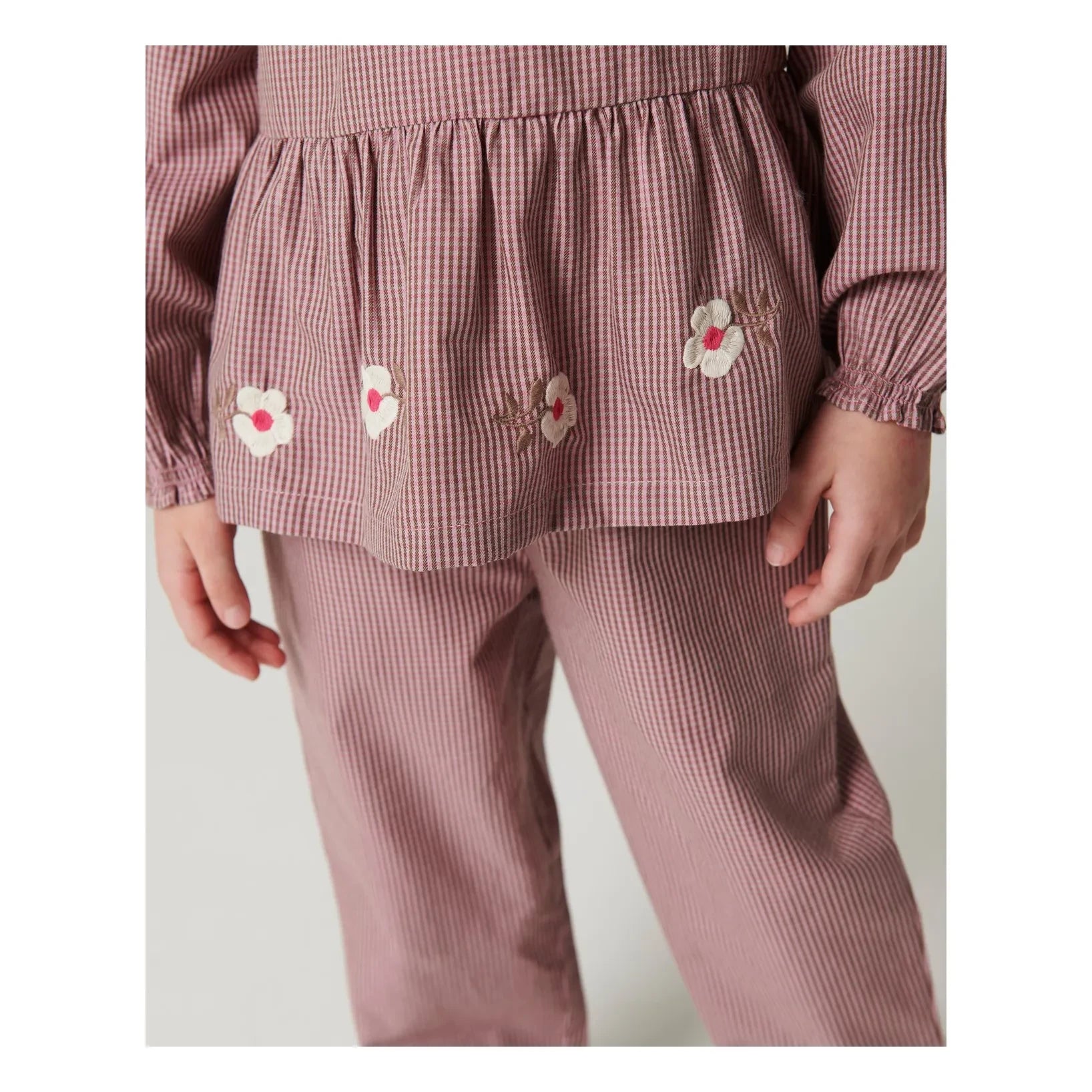 Copenhagen Colors - Organik Pamuk Kareli Pantolon | Toz Pembe