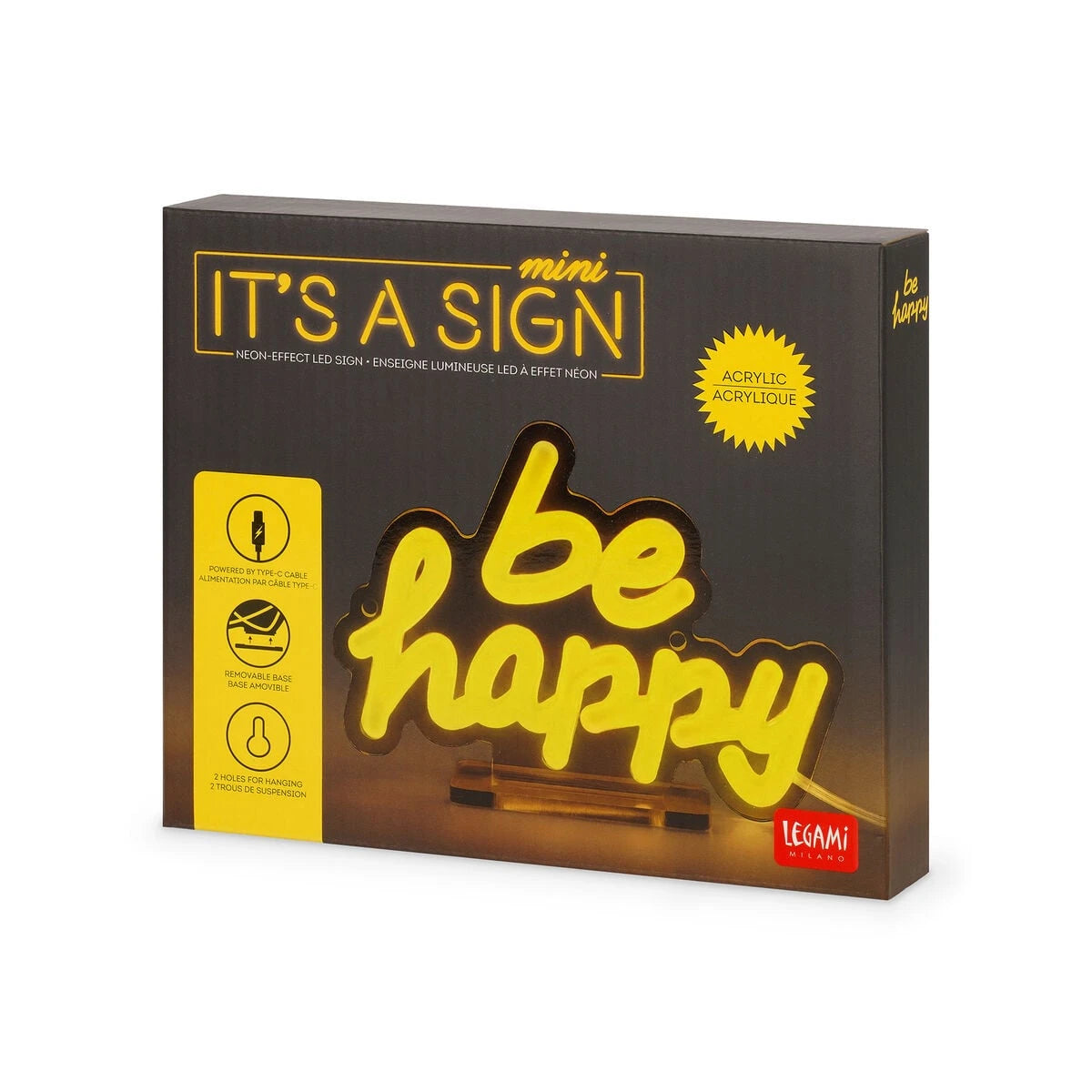 Legami - Mini Neon-Effect LED Sign - It's a Sign Mini - Be Mutlu