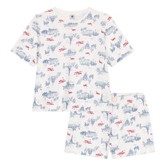 Petit Bateau - Kırık Organik Pamuklu Pijama Şortu | Ecru