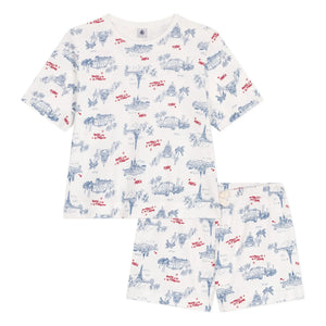 Petit Bateau - Kırık Organik Pamuklu Pijama Şortu | Ecru