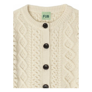 FUB - Aran Merinos yünlü hırka | Ekru