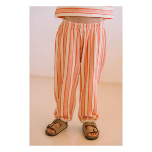 Studio Bohème - Porgy Gestreifte Hose aus Bio-Baumwolle | Rosa