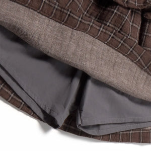 Cozmo - Organic cotton plaid Baia skirt | Dark Brown