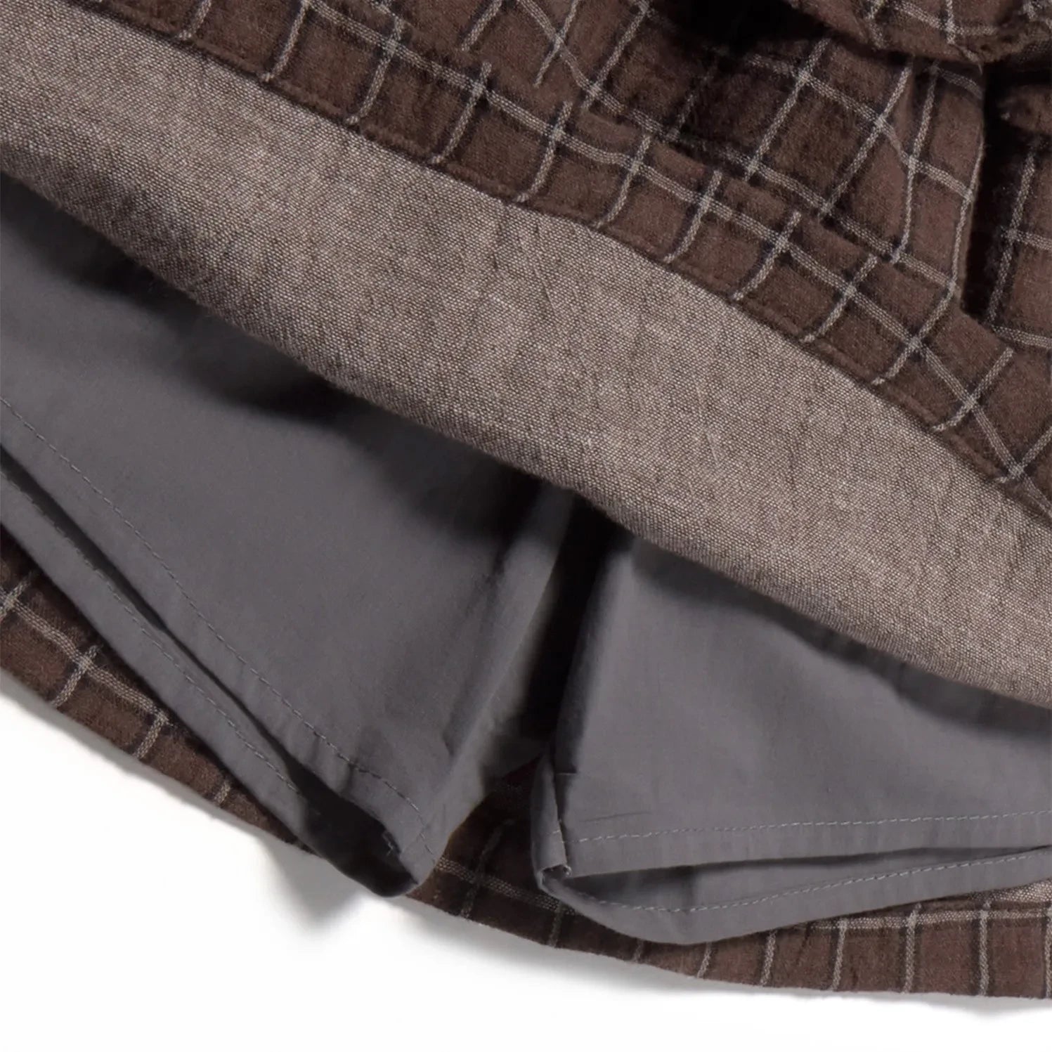 Cozmo - Organic cotton plaid Baia skirt | Dark Brown
