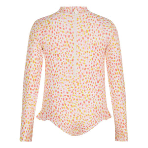 Petit Bateau - Gestreifter Langarm-Badeanzug | Rosa