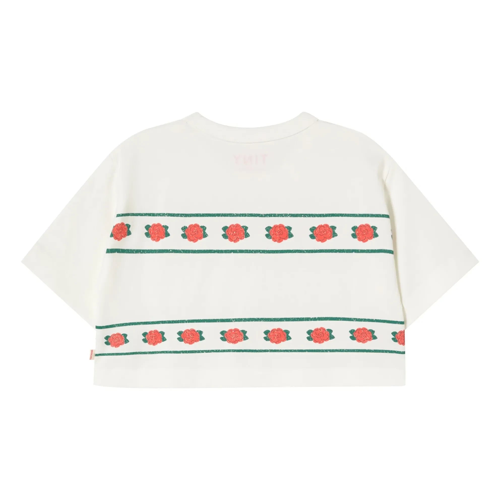 Tinycottons - Crop Roses Bio-Baumwoll-T-Shirt | Weiß
