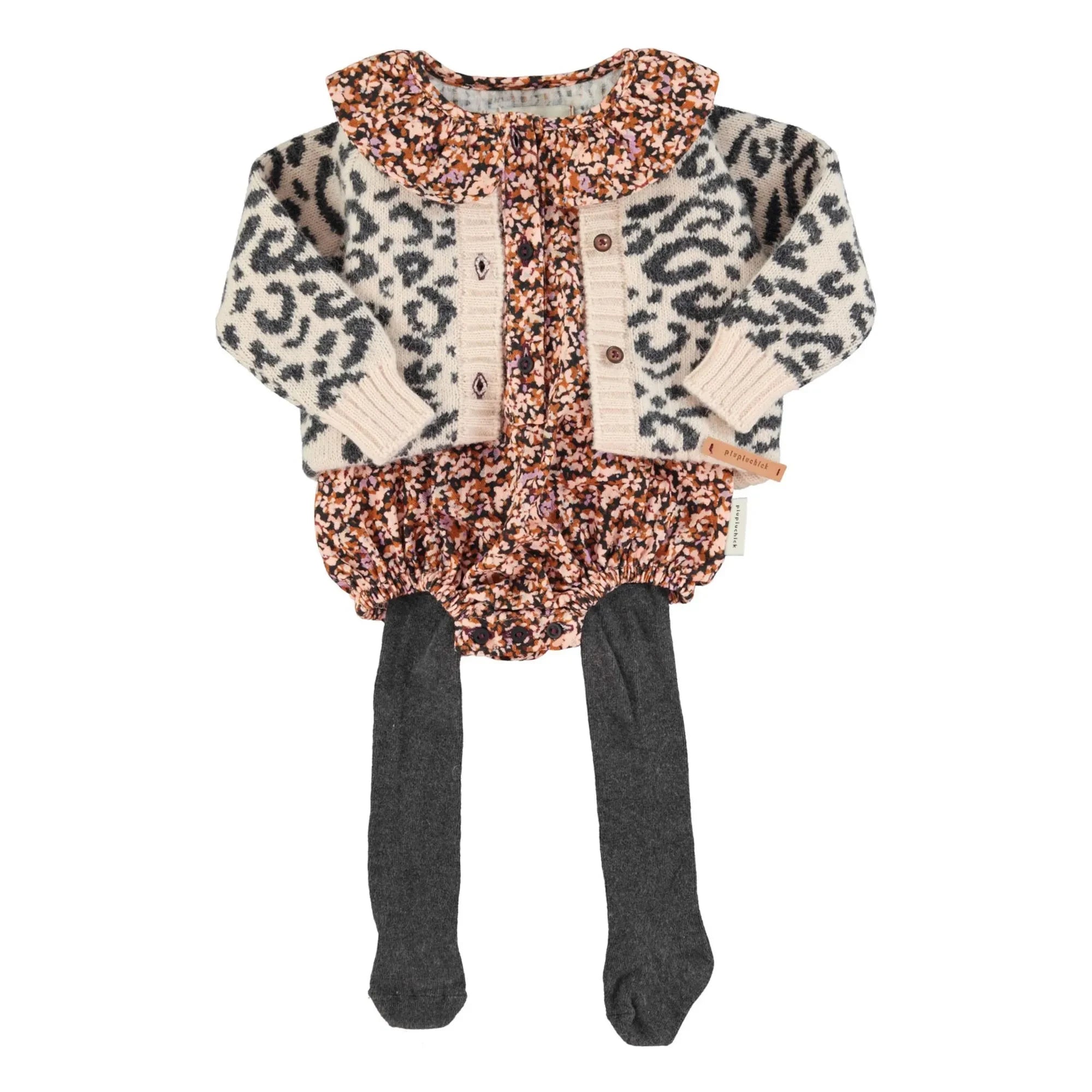 Piupiuchick - Chaleco de lana leopardo | Rosa empolvado