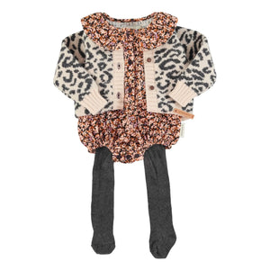 Piupiuchick - Chaleco de lana leopardo | Rosa empolvado