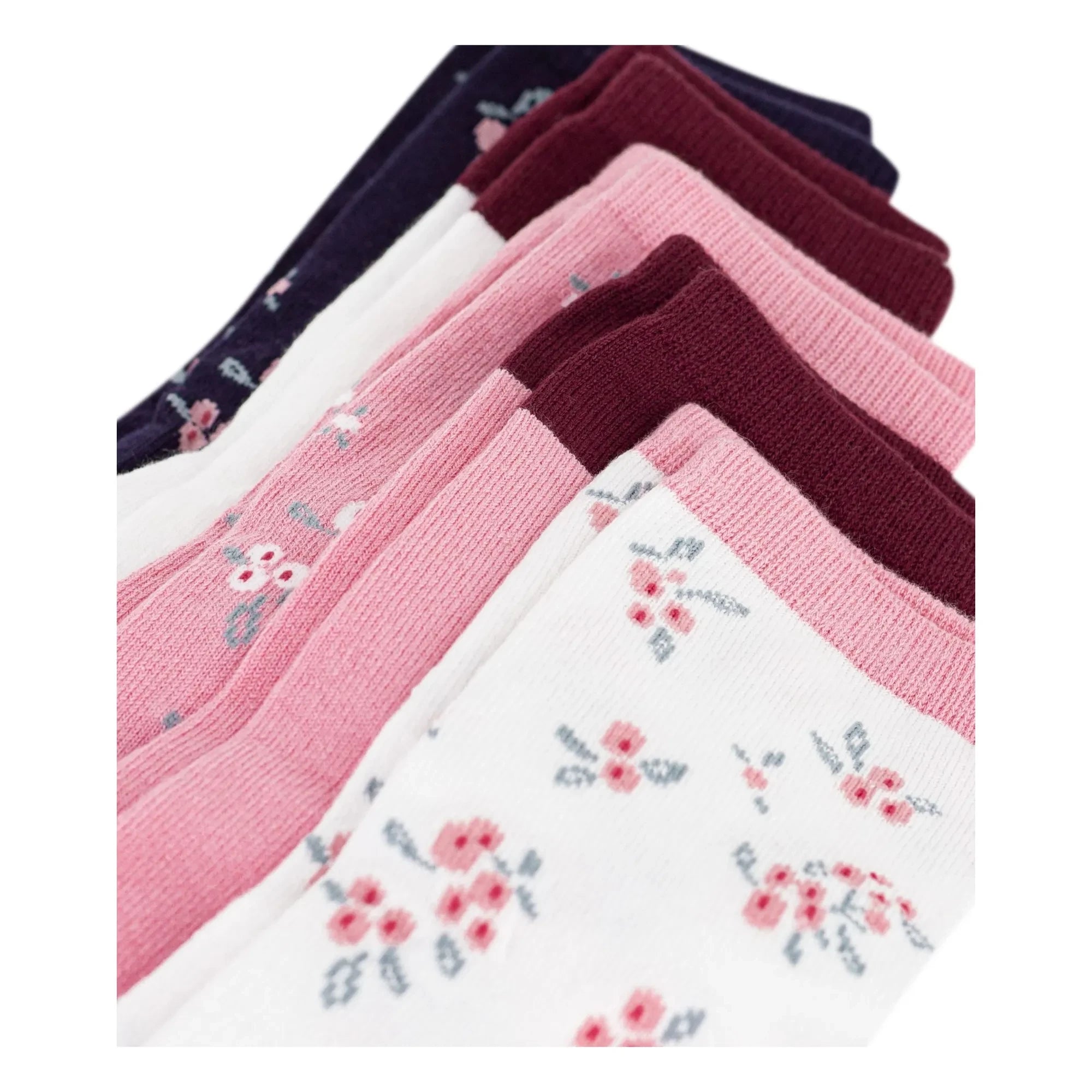 Petit Bateau - Calcetines con estampado floral, paquete de 5 | Rosa