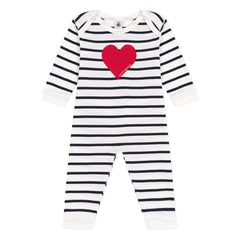 Petit Bateau - Berlin organik pamuklu pijama | Ekru