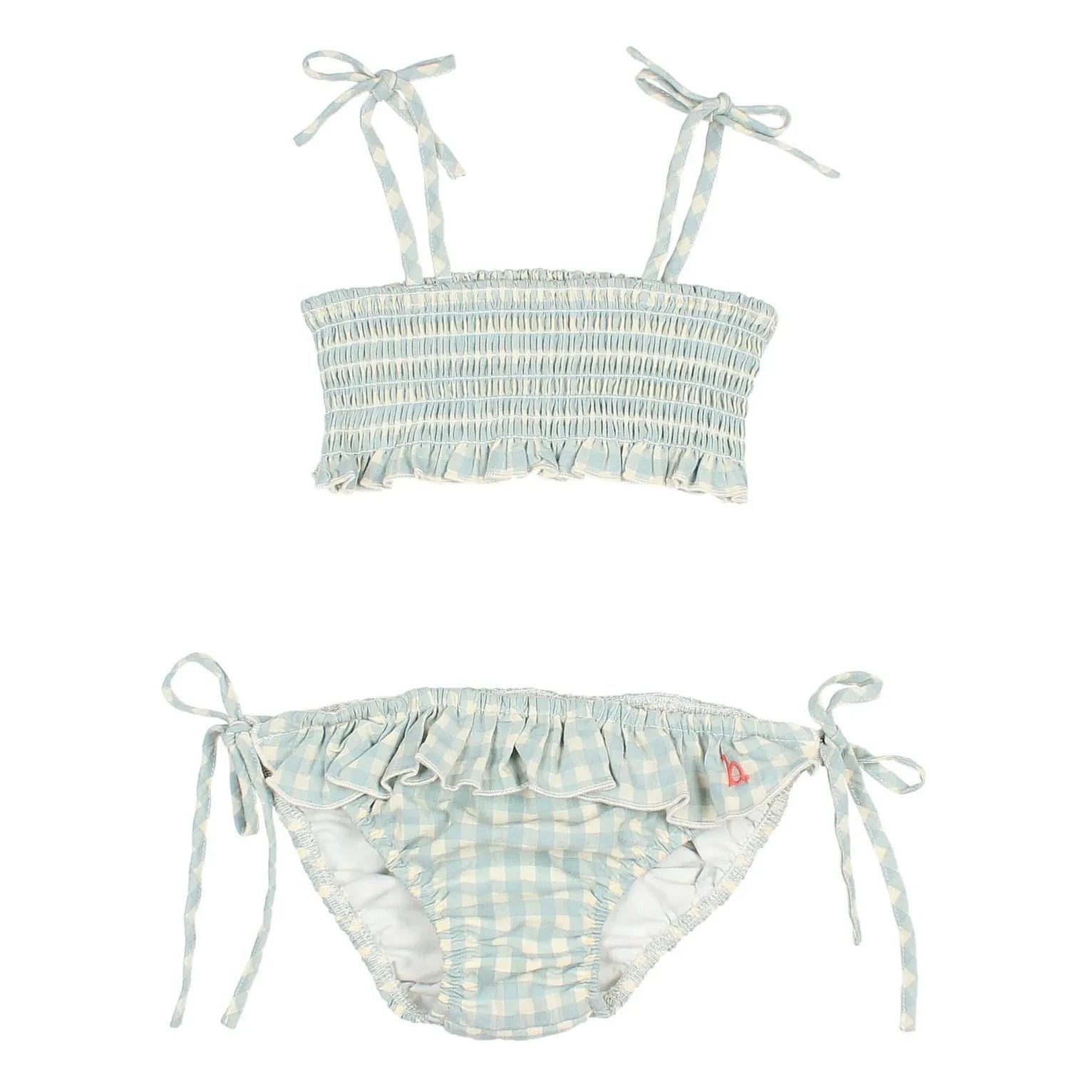 Búho - Vichy Seersucker Organik Pamuk Mayo | Aqua