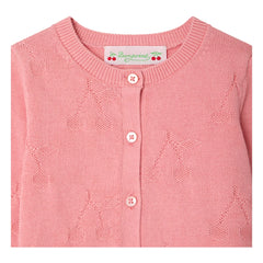 Bonpoint - Cardigan Teyana Cerises Organik Pamuk | Pembe