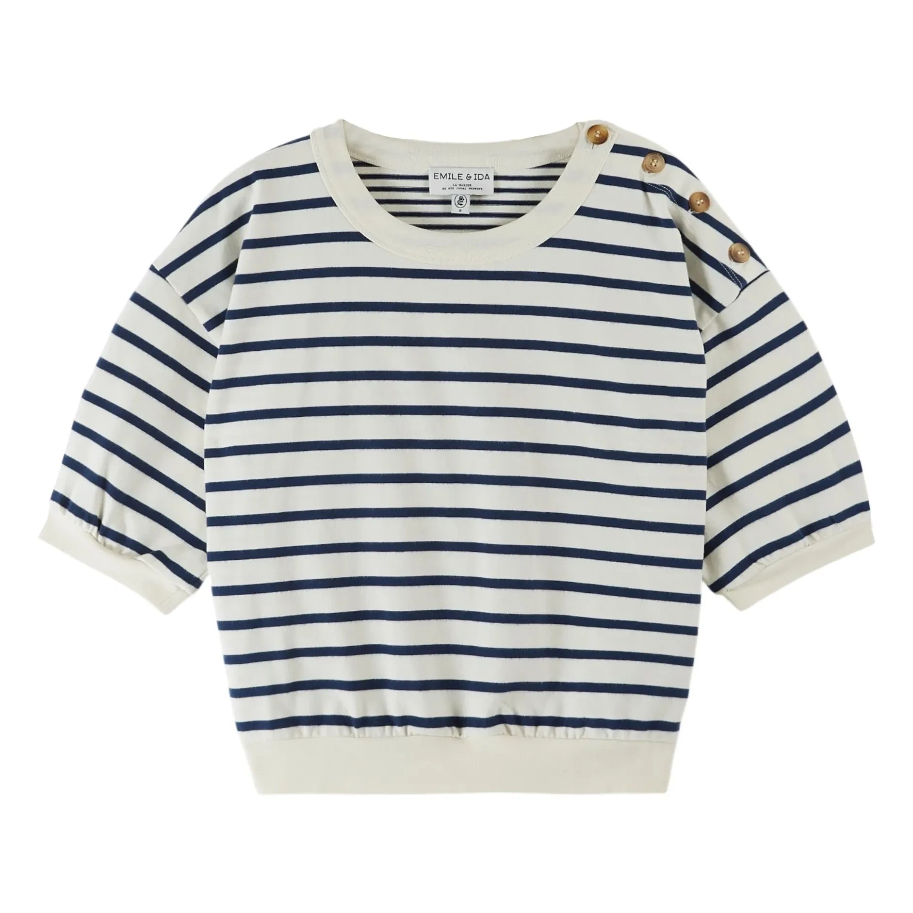 Emile et Ida - Sailor Çizgili Organik Pamuk Sweatshirt | Lacivert