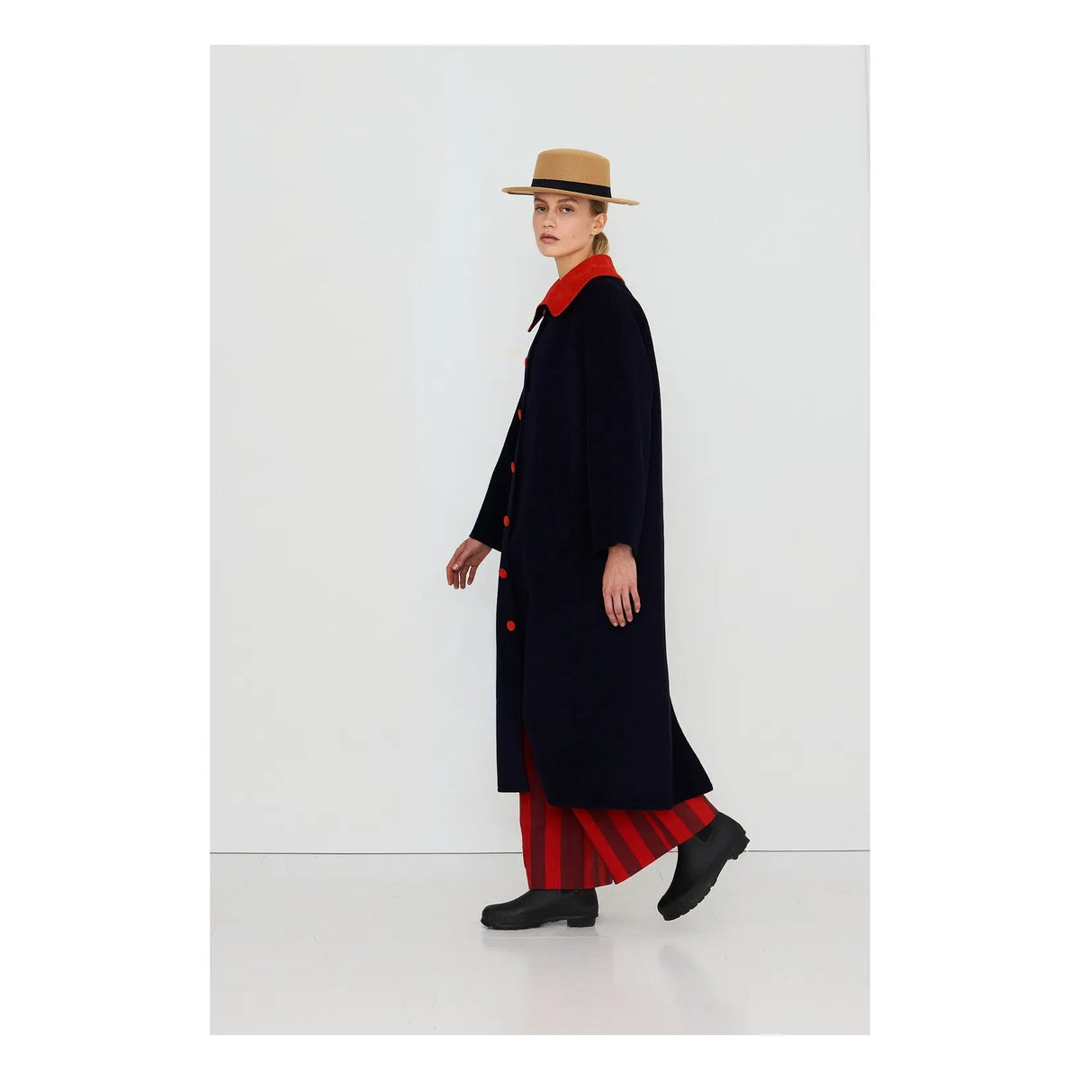 The Tiny Big Sister - Long Wool Coat | Navy