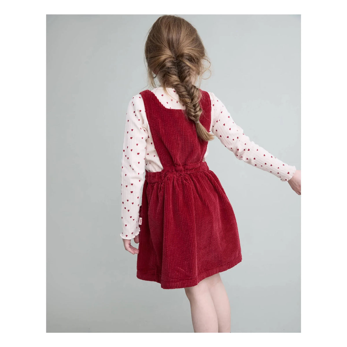 Búho - Vestido abotonado de terciopelo | Rojo cereza
