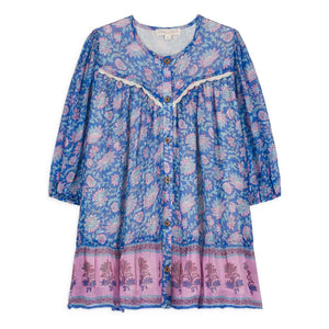 Louise Misha - Vestido de algodón orgánico Conny | Azul