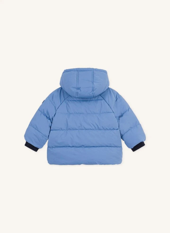 Petit Bateau - Düz Bebek Kaz Tüyü Mont | Mavi