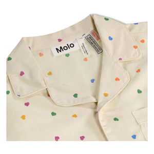 Molo - Lexi Hearts Organik Pamuklu Kısa Pijama | Ekru