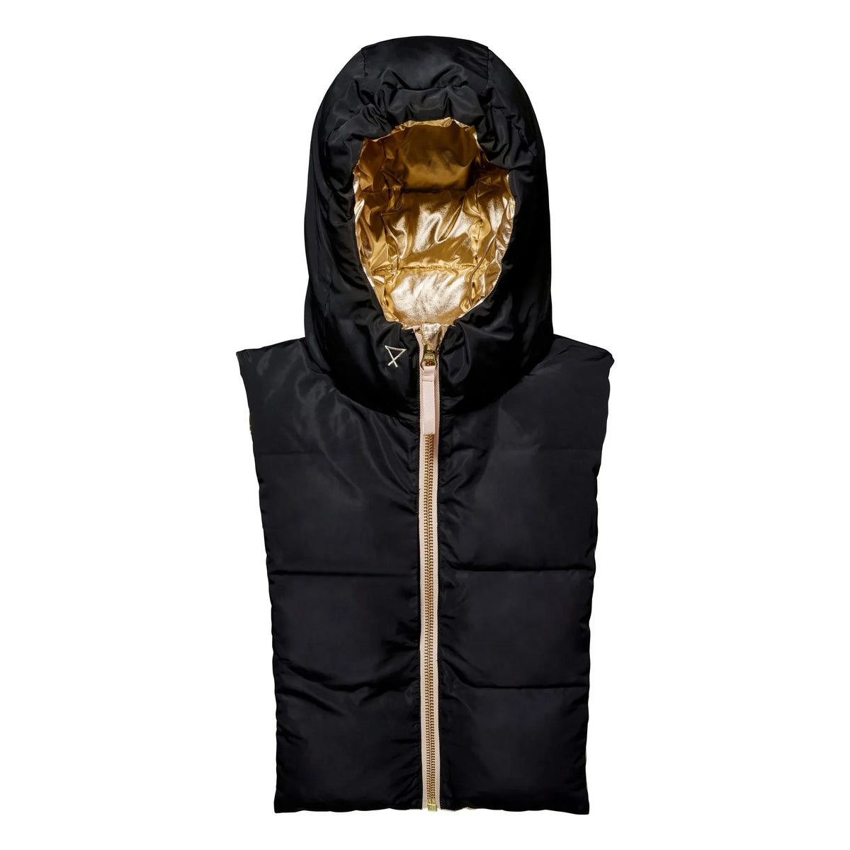 Fudoon - Metallic Wende-Steppjacke mit Kapuze | Gold