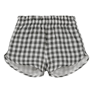 Studio Bohème - Pantalón corto de gasa de algodón orgánico Georgette Gingham | Negro