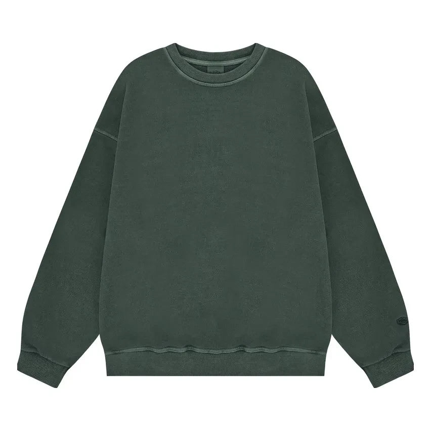 Kappy - Sudadera de algodón con estampado de pigmento | Verde oscuro