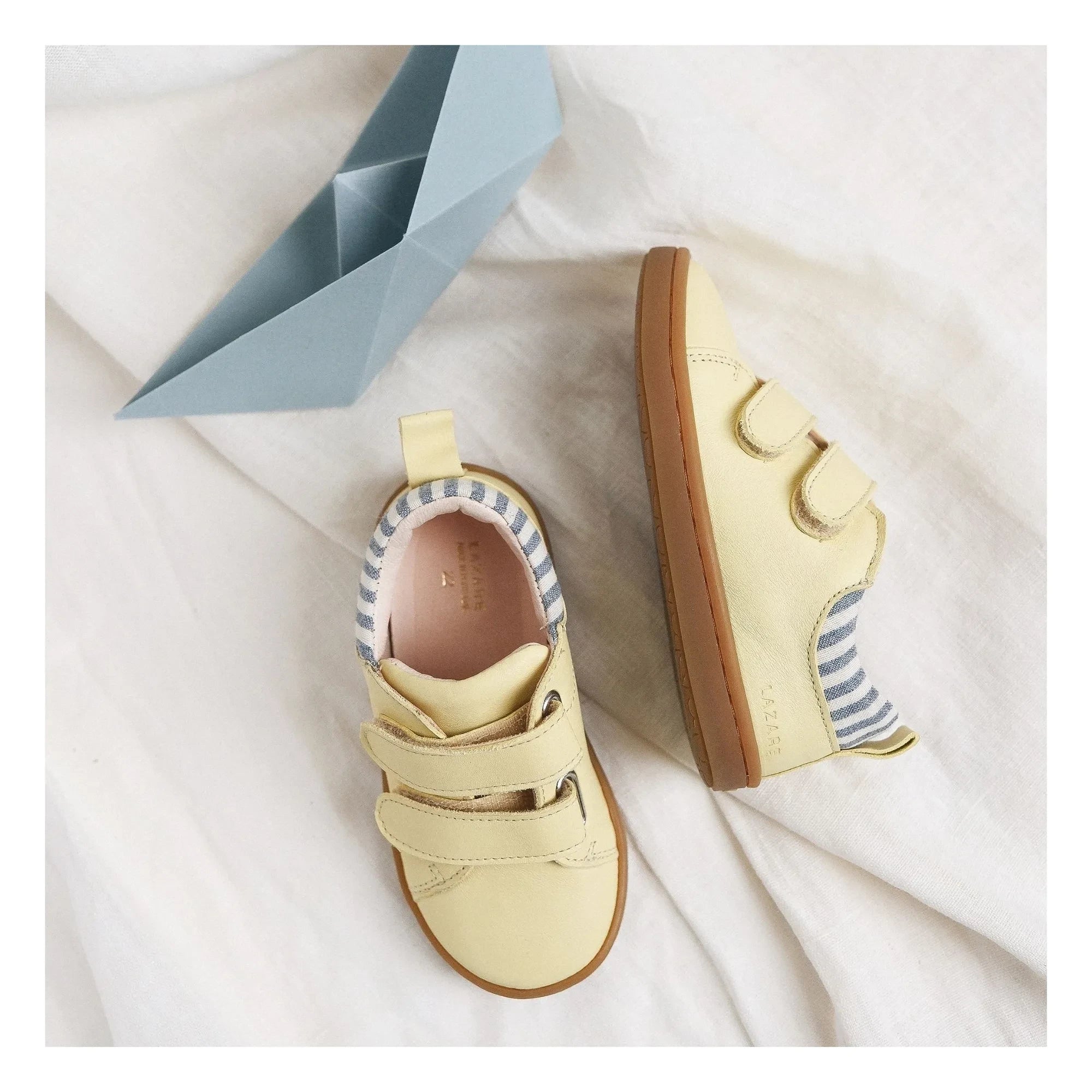 Lazare - Mahaut Çizgili Eskitme Sneakers | Soluk Sarı