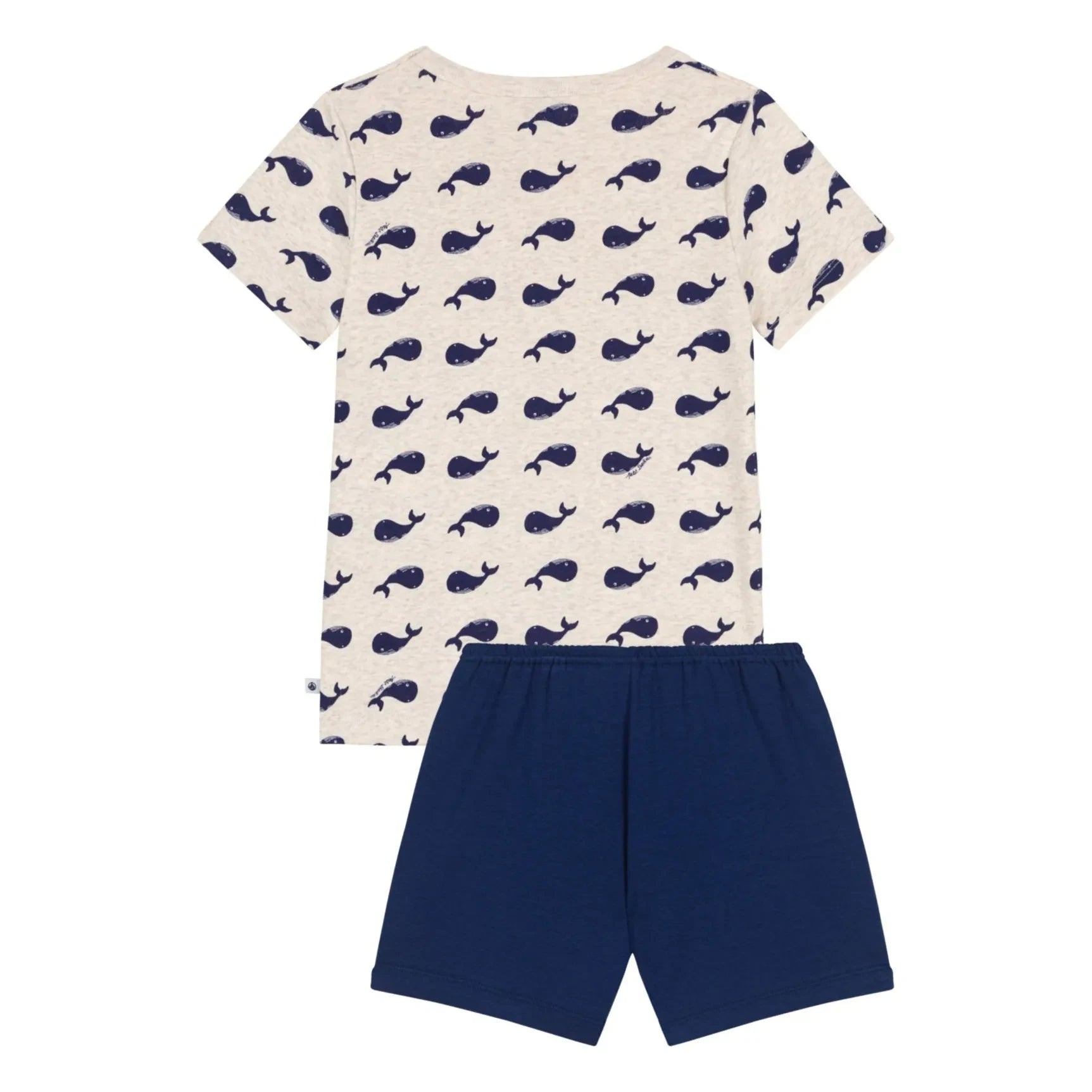 Petit Bateau - Balina Desenli Şortlu Pijama | Kırçıllı bej