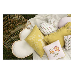 Editions Aimable - Ferdinand Heart Pillow | Ivory Gauze