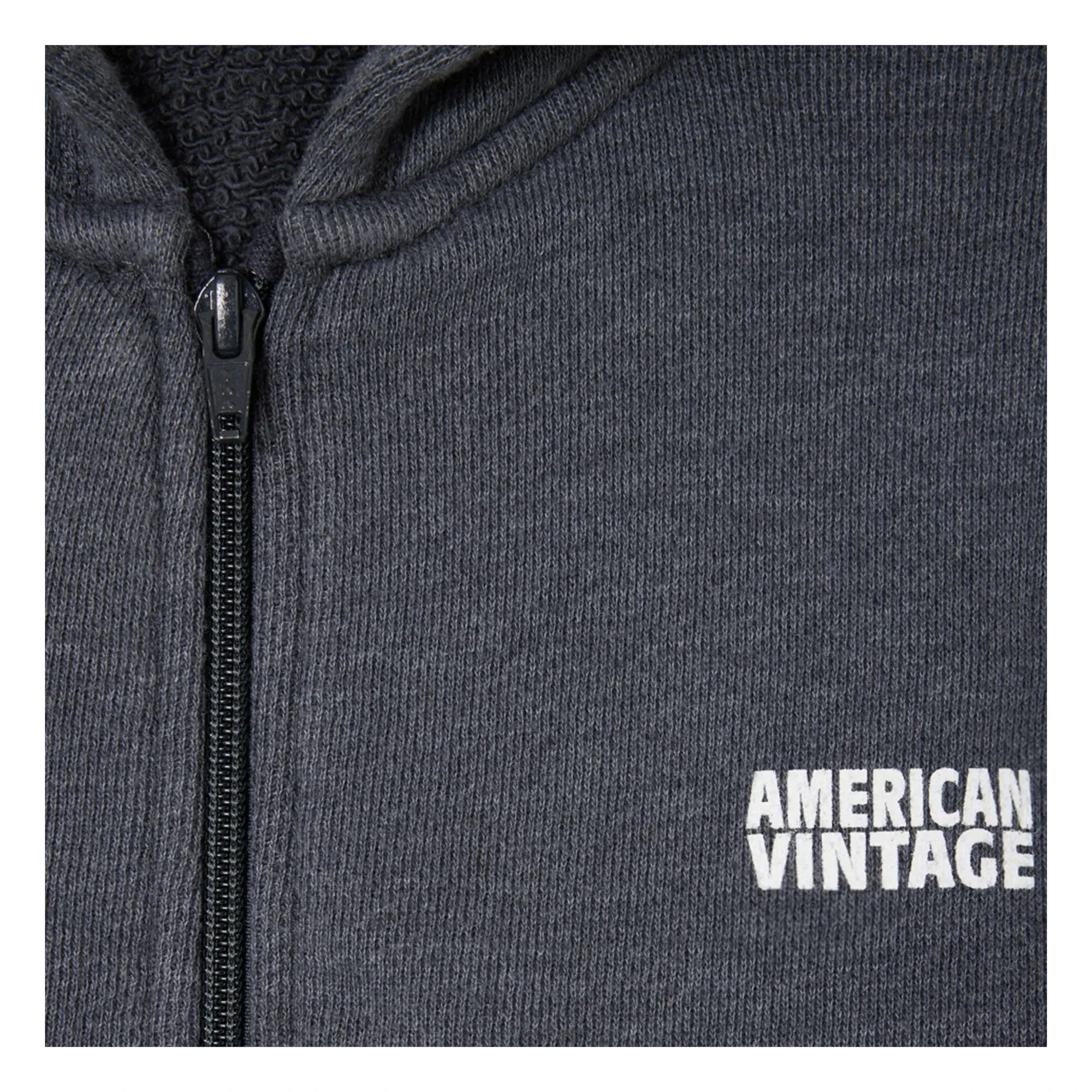American Vintage - Doven Zip Sweat | Marled Kömür Grisi