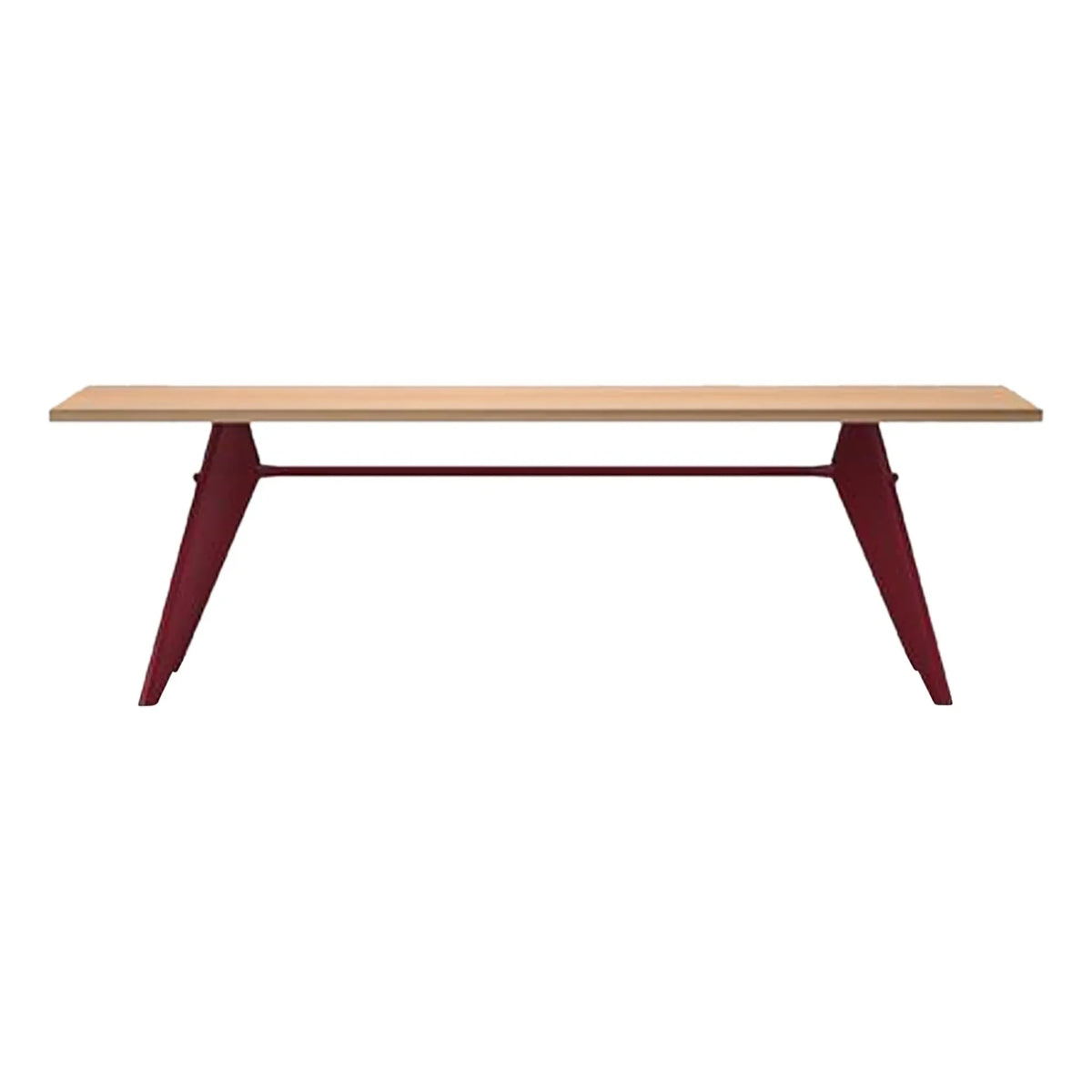 Vitra - EM Table - Japanese Red Pedestal - Jean Prouvé, 1950 | Oak