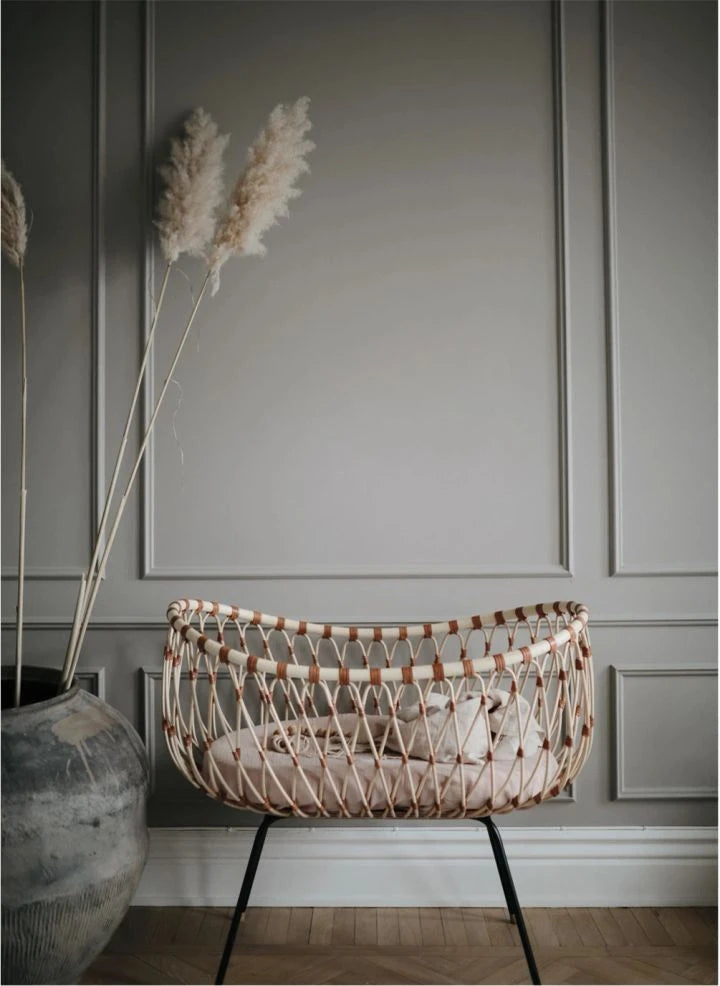 Bermbach Handcrafted - Ovalbett aus Bio-Baumwolle für Lola und Emil Wiegen | Weiß