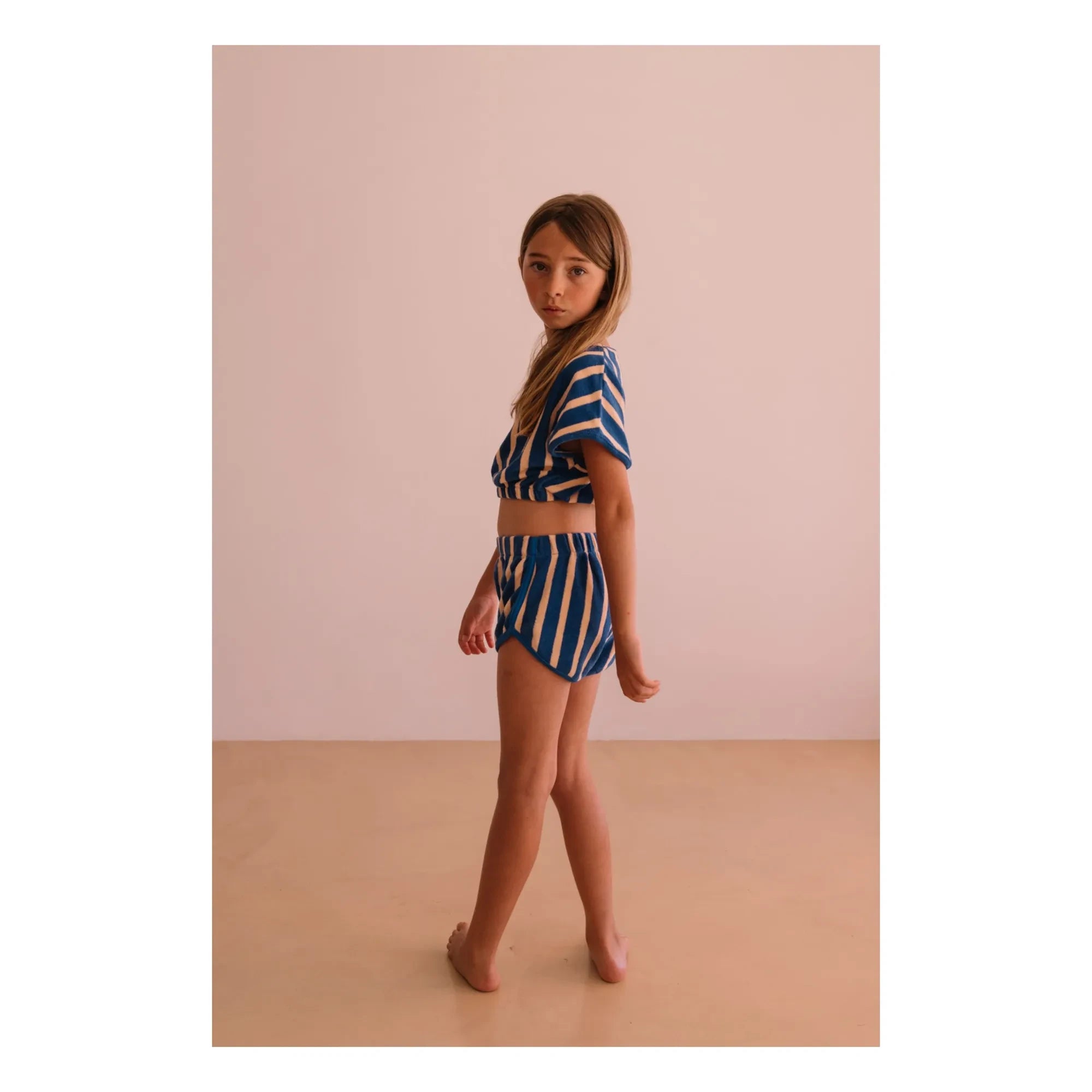 We Are Kids – Juju Gestreifte Shorts aus Bio-Baumwolle | Blau