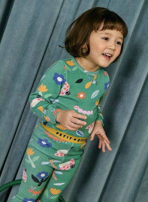Petit Stella - Libellules Pijama Pamuk Pima ve Modal | Yeşil