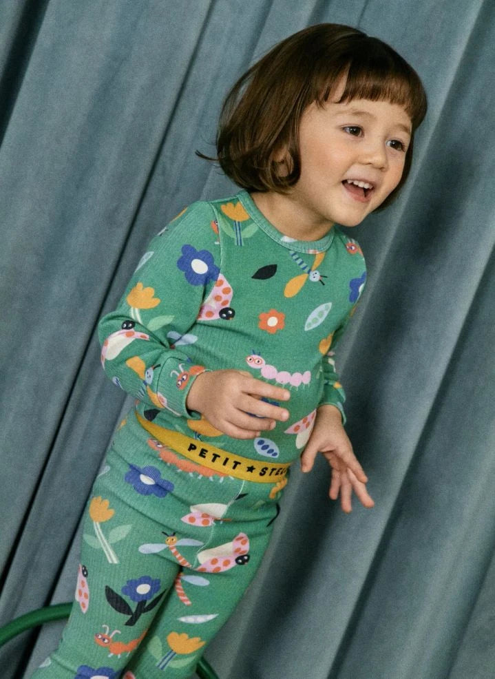 Petit Stella - Libellules Pijama Pamuk Pima ve Modal | Yeşil